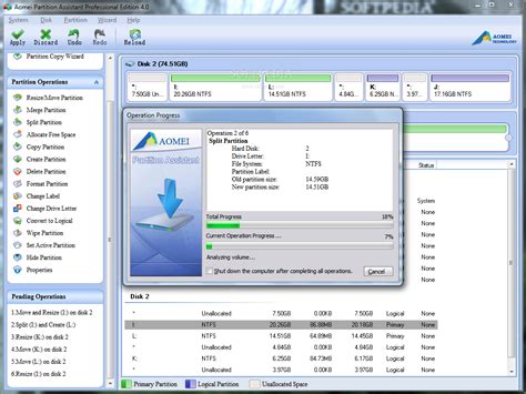 Free download of Portable Aomei Partition Admin Specialist 7.2